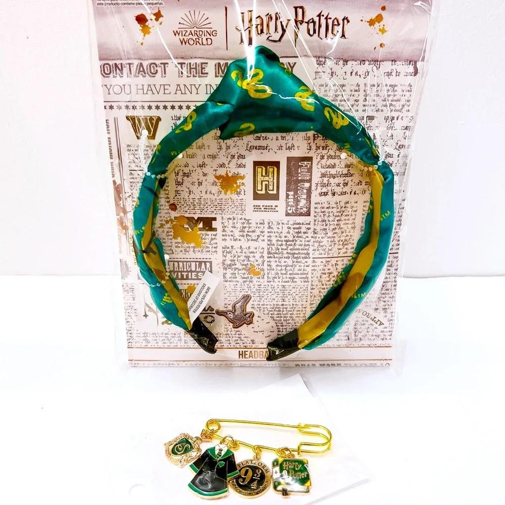 NEW! Harry Potter‎ Slytherin House Headband Metal House Logo Emblem Pin Brooches